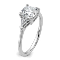 14kw 2ct Cert Lab Grown Diamond VS+ F+ Cushion&Triangle Comp Eng Ring