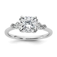 14kw 2ct Cert Lab Grown Diamond VS+ F+ Cushion&Triangle Comp Eng Ring