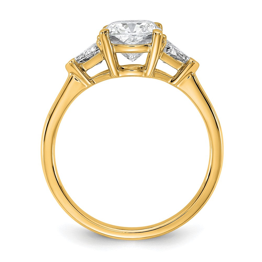 14k 2ct Cert Lab Grown Diamond VS+ F+ Cushion&Triangle Comp Eng Ring