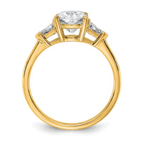 14k 2ct Cert Lab Grown Diamond VS+ F+ Cushion&Triangle Comp Eng Ring