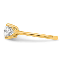14k 2ct Cert Lab Grown Diamond VS+ F+ Cushion&Triangle Comp Eng Ring