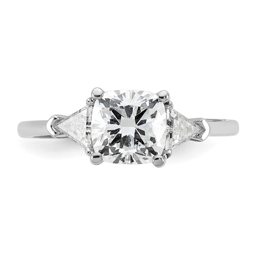 14kw 1/2ct Lab Grown Dia VS+ F+ Triangle 1 1/2ct Cushion Semi Eng Ring