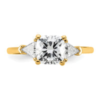 14k 1/2ct Lab Grown Dia VS/SI+ G+ Triangle 1 1/2ct Cushion Semi Eng Ring