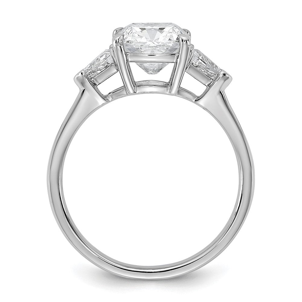 14kw 2 1/2ct Cert Lab Grown Dia VS+ F+ Cushion&Triangle Comp Eng Ring