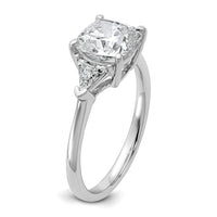 14kw 2 1/2ct Cert Lab Grown Dia VS+ F+ Cushion&Triangle Comp Eng Ring