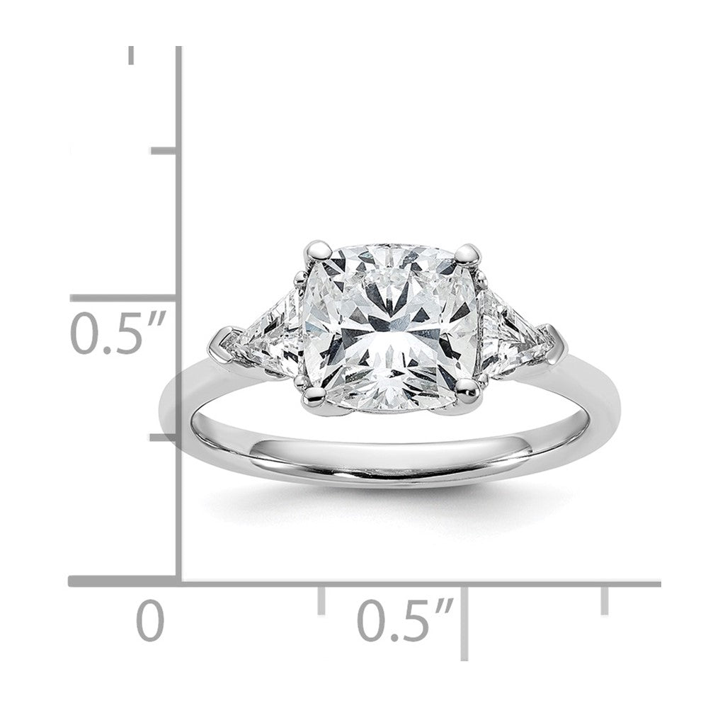 14kw 2 1/2ct Cert Lab Grown Dia VS+ F+ Cushion&Triangle Comp Eng Ring