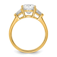 14k 2 1/2ct Cert Lab Grown Dia VS+ F+ Cushion&Triangle Comp Eng Ring