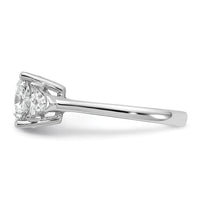 14kw 5/8ct Lab Grown Dia VS+ F+ Triangle 2 1/2ct Cushion Semi Eng Ring