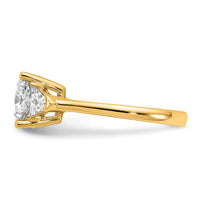 14k 5/8ct Lab Grown Dia VS+ F+ Triangle 2 1/2ct Cushion Semi Eng Ring
