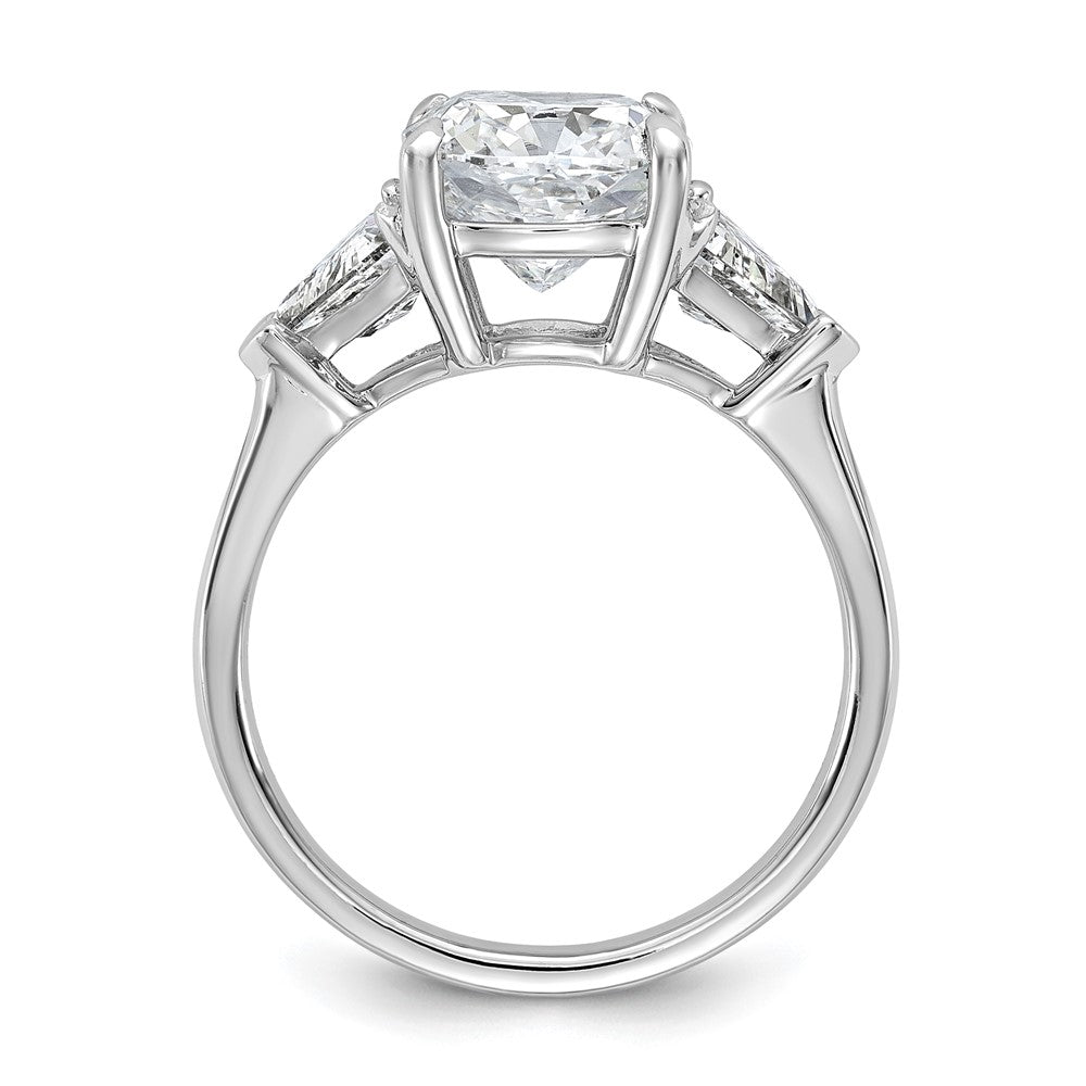 14kw 4ct Cert Lab Grown Diamond VS+ F+ Cushion&Triangle Comp Eng Ring