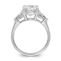 14kw 4ct Cert Lab Grown Diamond VS+ F+ Cushion&Triangle Comp Eng Ring