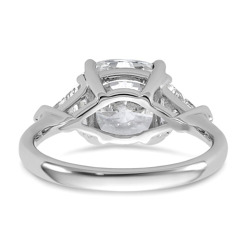 14kw 4ct Cert Lab Grown Diamond VS+ F+ Cushion&Triangle Comp Eng Ring