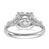14kw 4ct Cert Lab Grown Diamond VS+ F+ Cushion&Triangle Comp Eng Ring