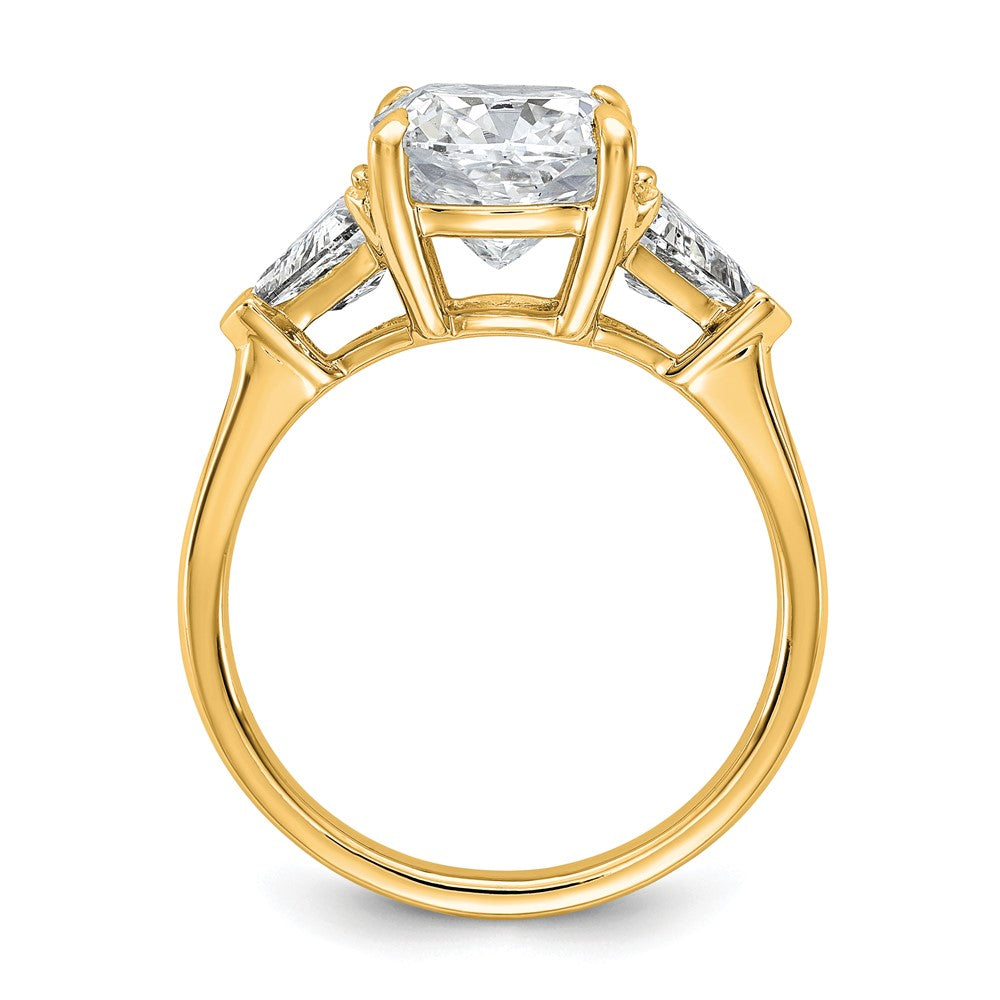 14k 1ct Lab Grown Diamond VS/SI+ G+ Triangle 3ct Cushion Semi Eng Ring
