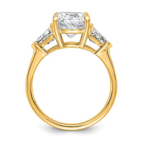 14k 1ct Lab Grown Diamond VS+ F+ Triangle 3ct Cushion Semi Eng Ring