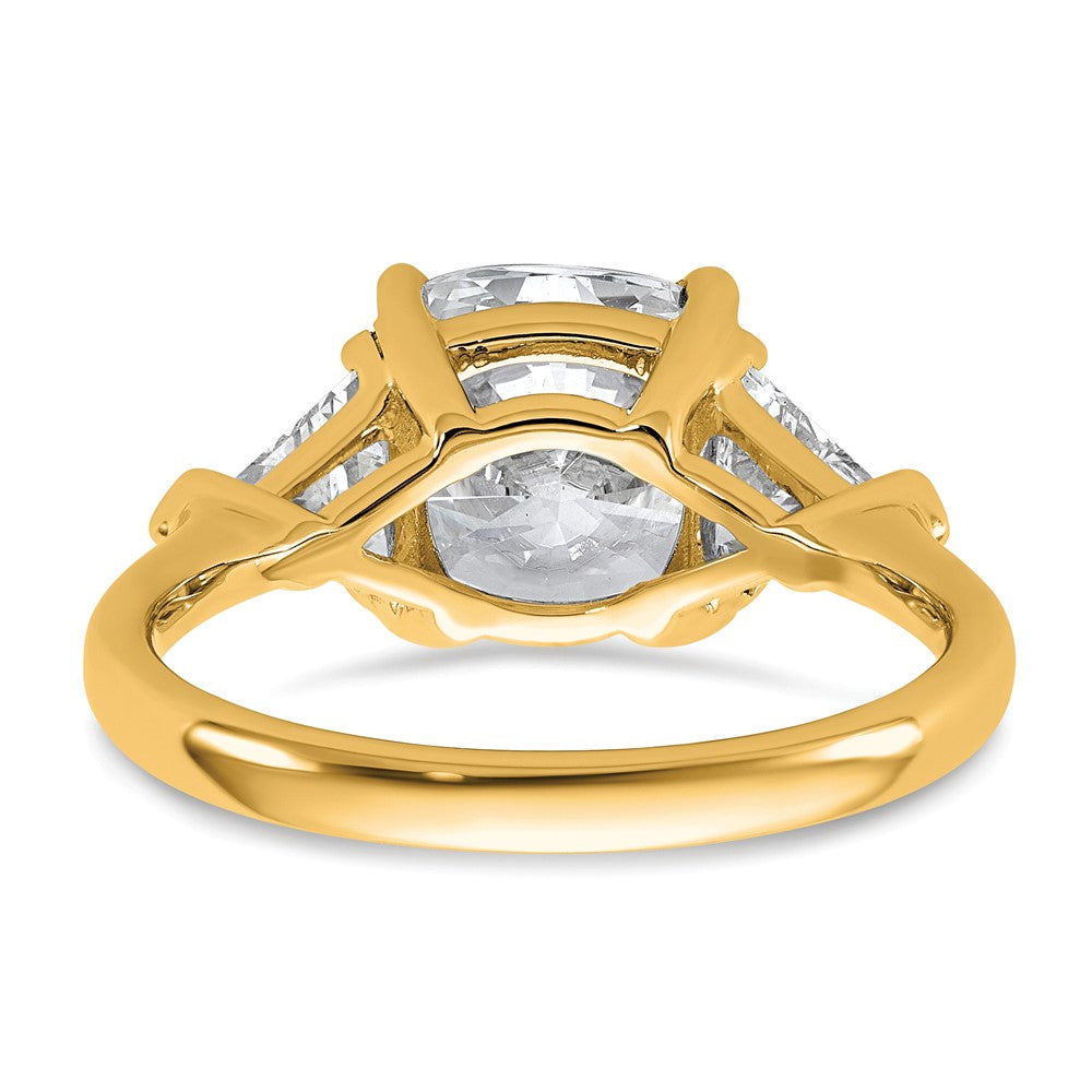 14k 1ct Lab Grown Diamond VS/SI+ G+ Triangle 3ct Cushion Semi Eng Ring