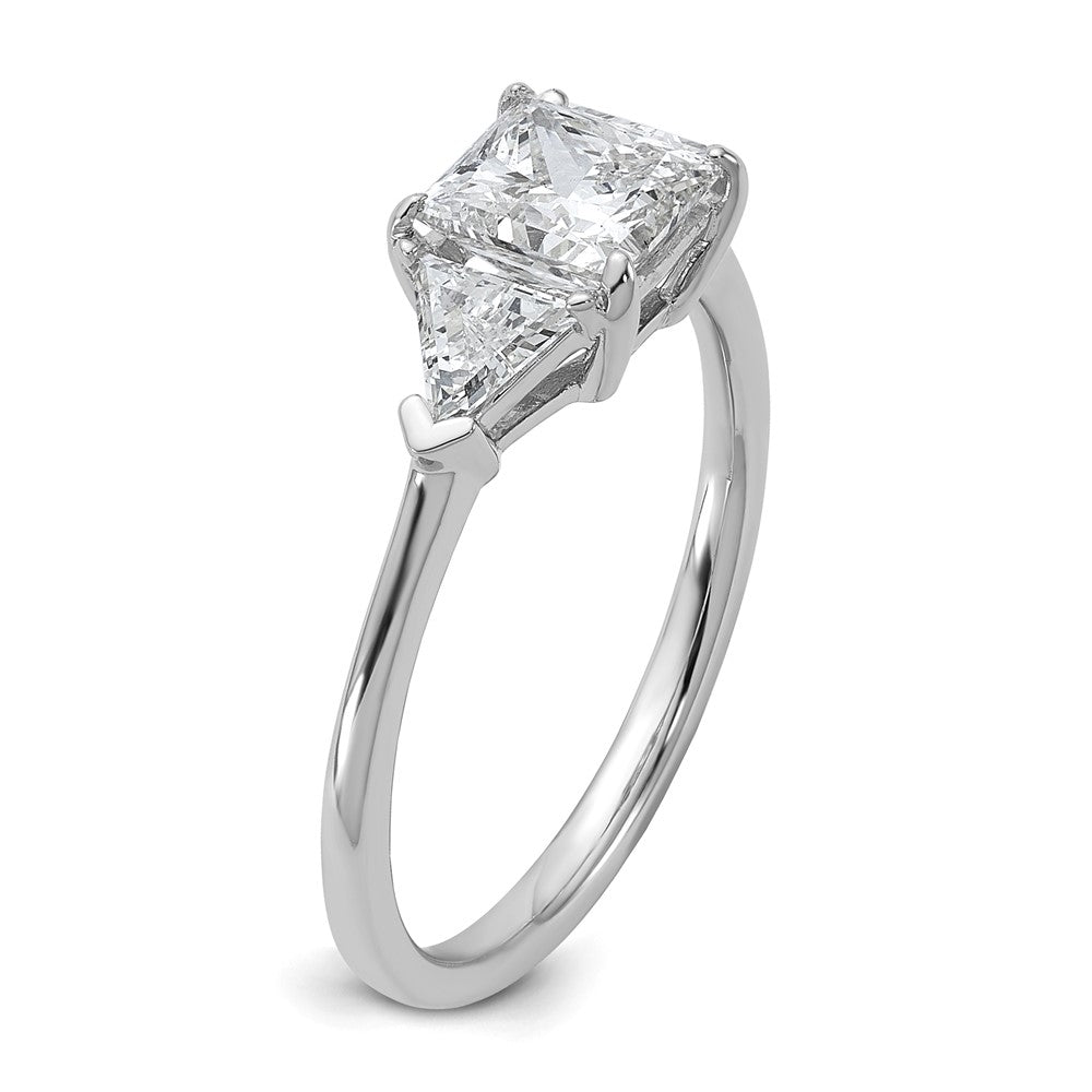 14kw 1 1/2ct Cert Lab Grown Dia VS/SI+ G+ Princess/Trillion Comp Eng Ring