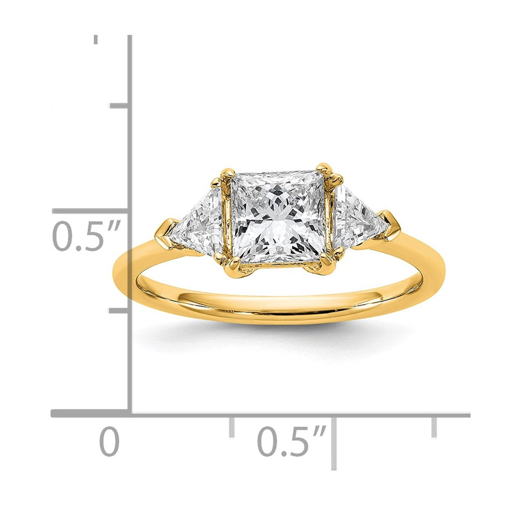 14k 1 1/2ct Cert Lab Grown Diamond VS/SI+ G+ Priness/Trillion Comp Eng Ring