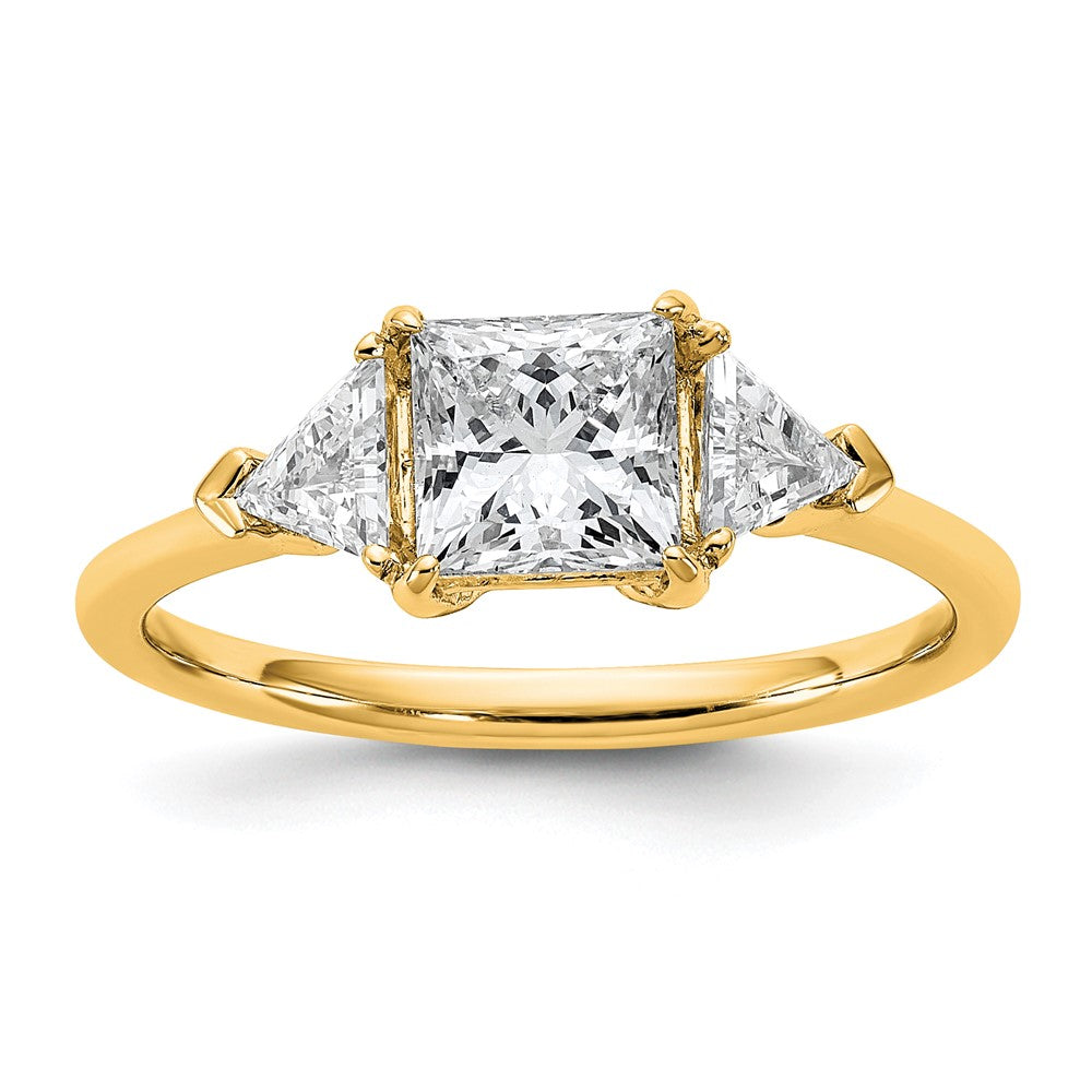 14k 1 1/2ct Cert Lab Grown Diamond VS/SI+ G+ Priness/Trillion Comp Eng Ring