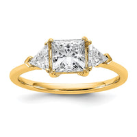 14k 1 1/2ct Cert Lab Grown Diamond VS/SI+ G+ Priness/Trillion Comp Eng Ring
