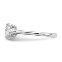 14kw 1/2ct Lab Grown Diamond VS+ F+ Trillion/1ct Princess Semi Eng Ring