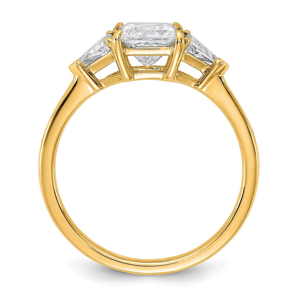 14k 1/2ct Lab Grown Diamond VS+ F+ Trillion&1ct Princess Semi Eng Ring