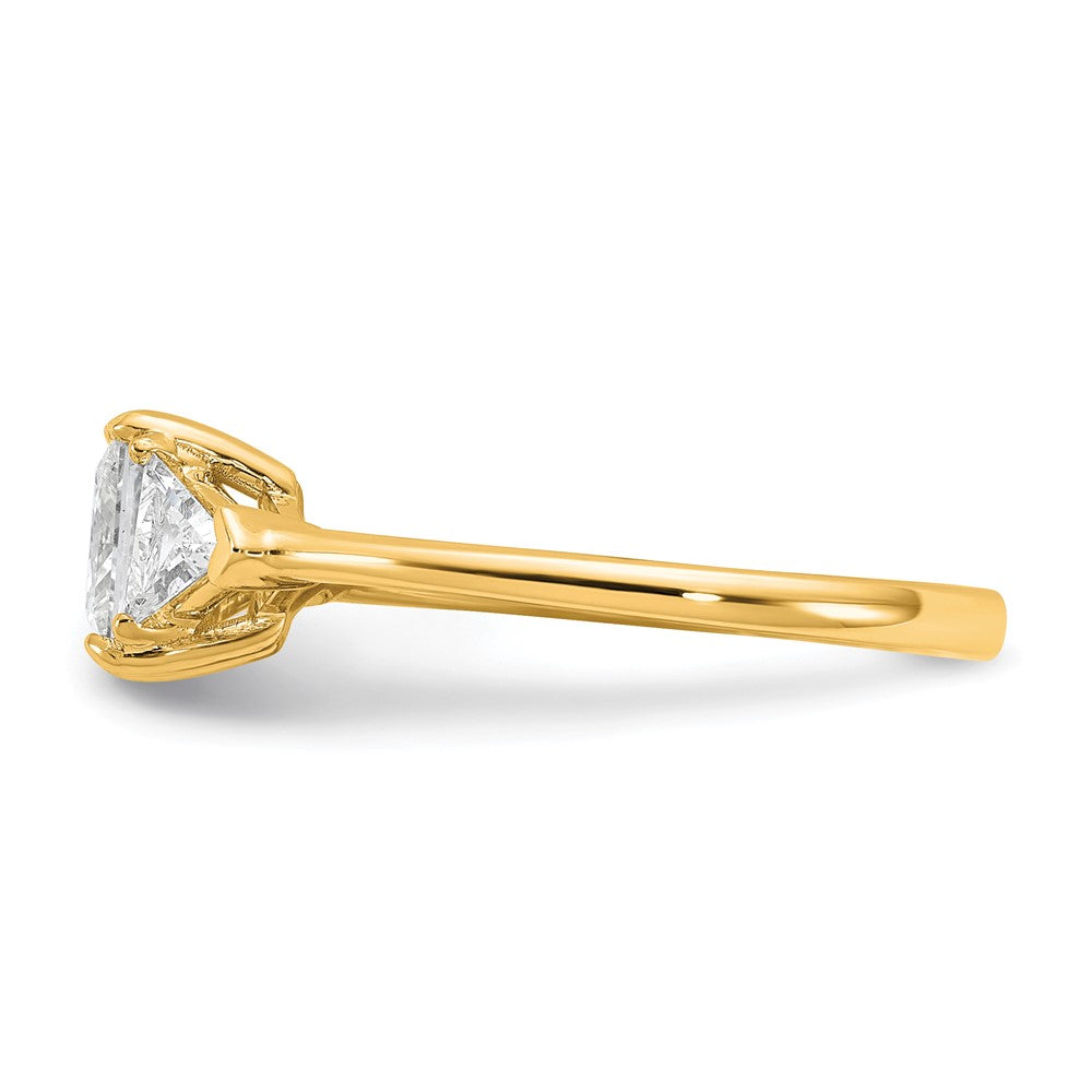 14k 1/2ct Lab Grown Diamond VS+ F+ Trillion&1ct Princess Semi Eng Ring