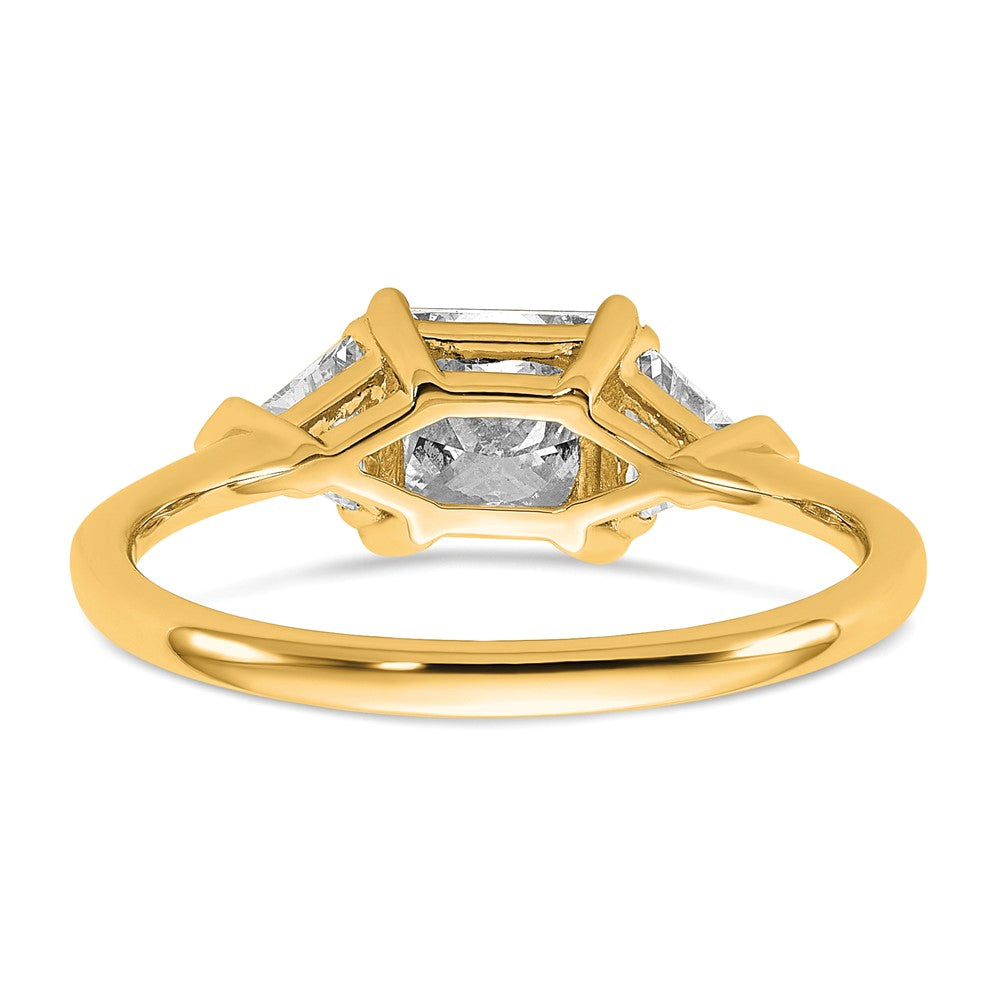 14k 1/2ct Lab Grown Diamond VS+ F+ Trillion&1ct Princess Semi Eng Ring