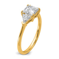 14k 1/2ct Lab Grown Diamond VS+ F+ Trillion&1ct Princess Semi Eng Ring