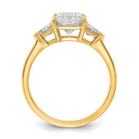 14k 2ct Cert Lab Grown Diamond VS/SI+ G+ Princess/Trillion Comp Eng Ring