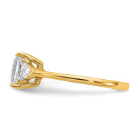 14k 2ct Cert Lab Grown Diamond VS+ F+ Princess/Trillion Comp Eng Ring
