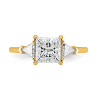 14k 2ct Cert Lab Grown Diamond VS+ F+ Princess/Trillion Comp Eng Ring