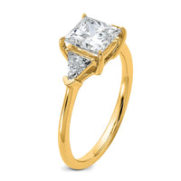 14k 2ct Cert Lab Grown Diamond VS/SI+ G+ Princess/Trillion Comp Eng Ring