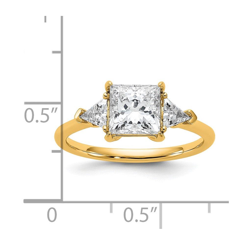 14k 2ct Cert Lab Grown Diamond VS/SI+ G+ Princess/Trillion Comp Eng Ring