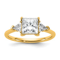 14k 2ct Cert Lab Grown Diamond VS/SI+ G+ Princess/Trillion Comp Eng Ring