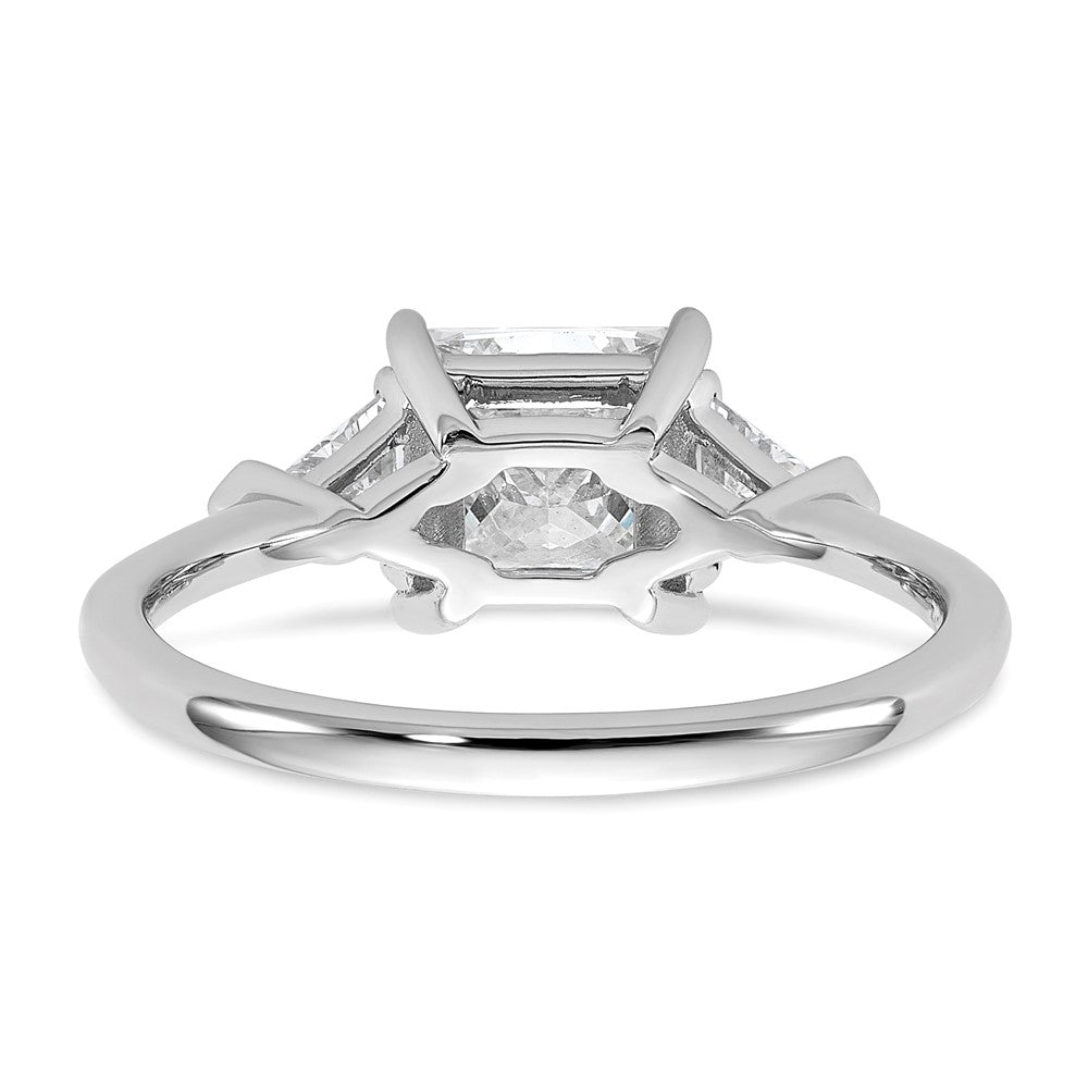 14kw 1/2ct Lab Grown Dia VS/SI+ G+ Trillion/1 1/2ct Princess Semi Eng Ring