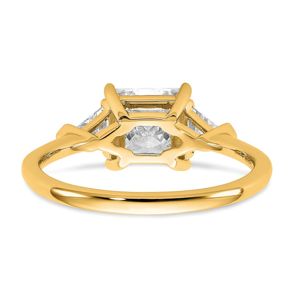 14k 1/2ct Lab Grown Diamond VS+ F+ Trillion/1 1/2ct Princess Semi Eng Ring