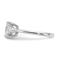 14kw 2 1/2ct Cert Lab Grown Diamond VS+ F+ Princess/Trillion Comp Eng Ring