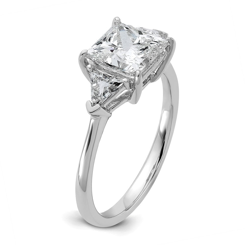 14kw 2 1/2ct Cert Lab Grown Dia VS/SI+ G+ Princess/Trillion Comp Eng Ring