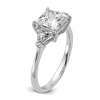 14kw 2 1/2ct Cert Lab Grown Diamond VS+ F+ Princess/Trillion Comp Eng Ring