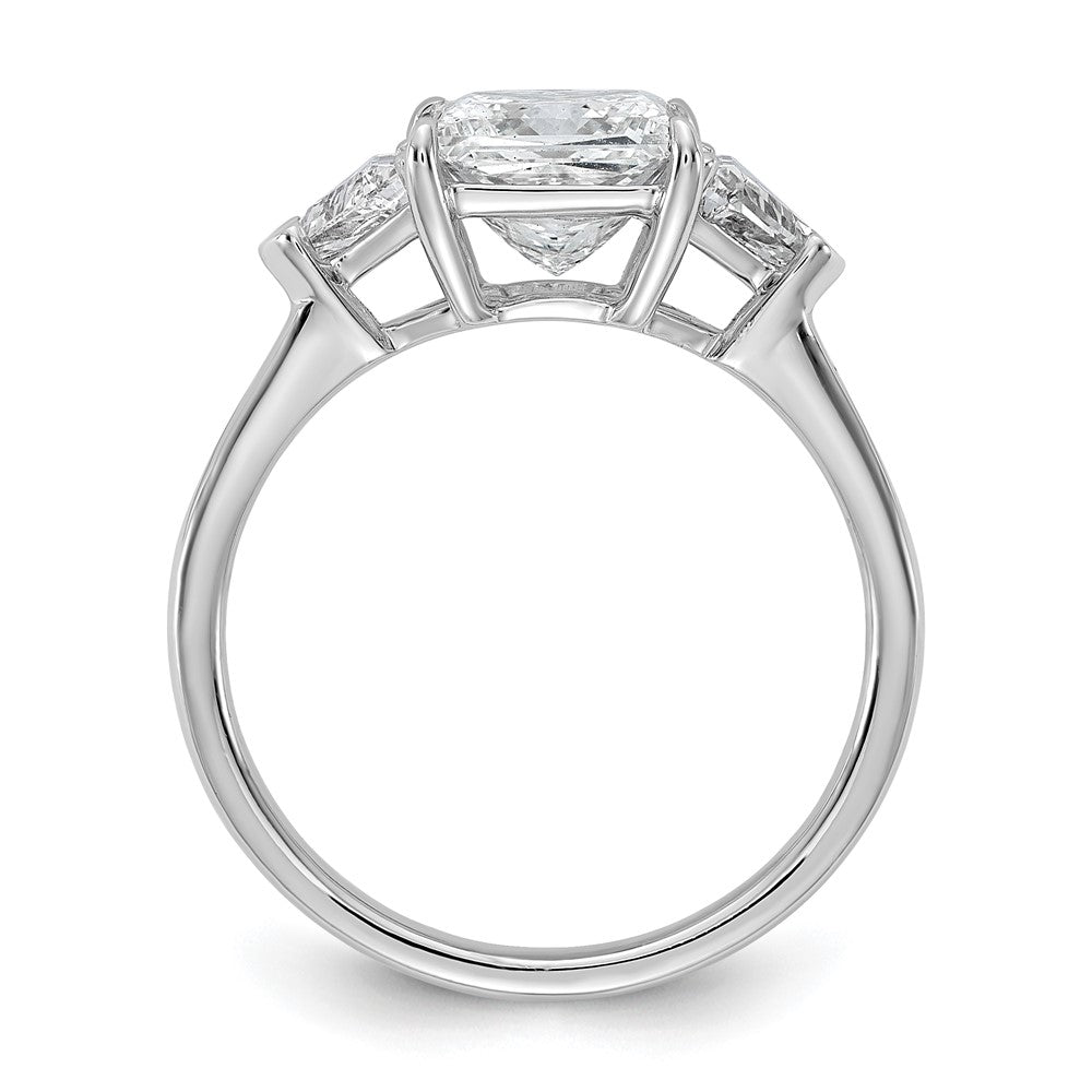 14kw 1/2ct Lab Grown Diamond VS+ F+ Trillion/2ct Princess Semi Eng Ring