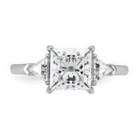 14kw 1/2ct Lab Grown Dia VS/SI+ G+ Trillion/2ct Princess Semi Eng Ring