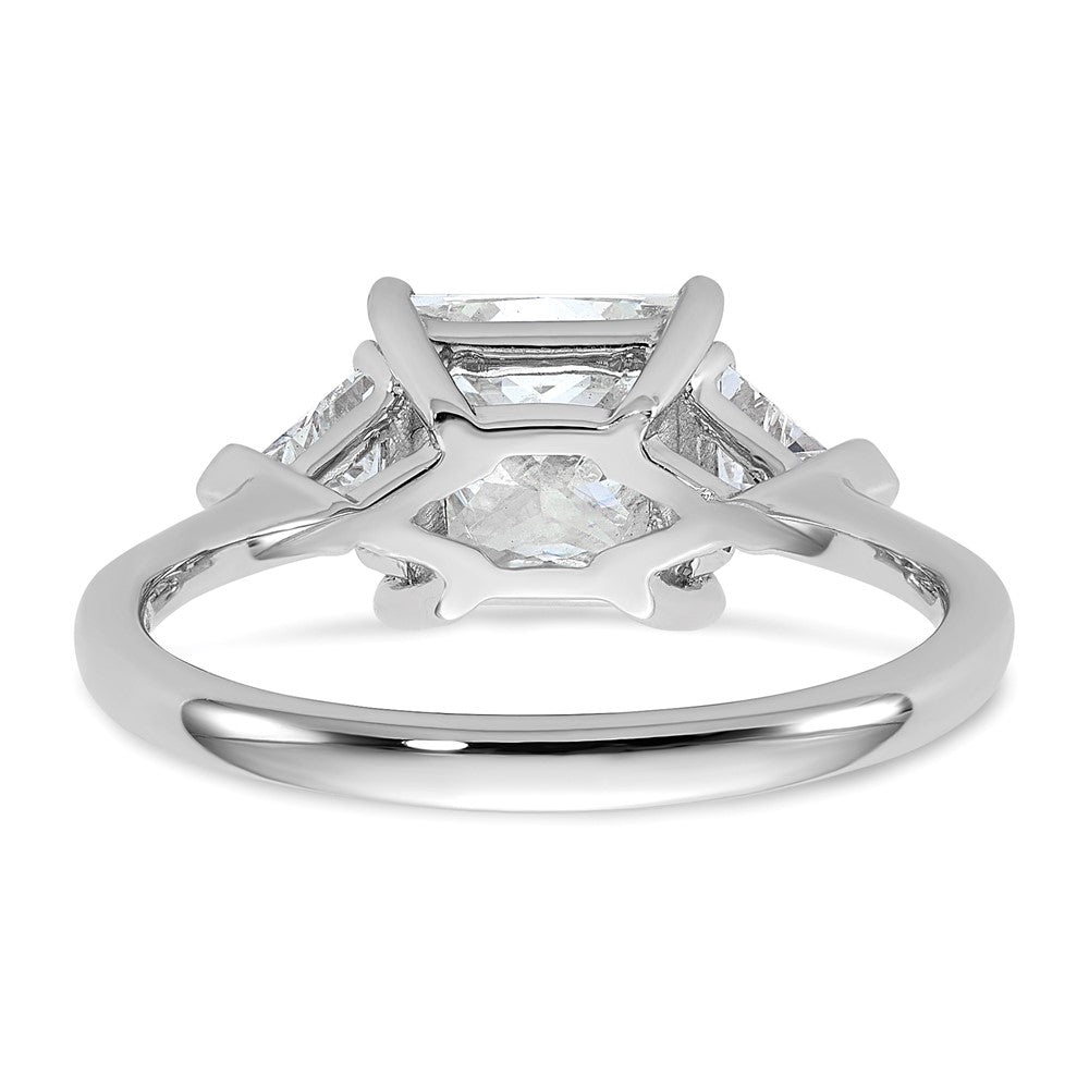 14kw 1/2ct Lab Grown Diamond VS+ F+ Trillion/2ct Princess Semi Eng Ring