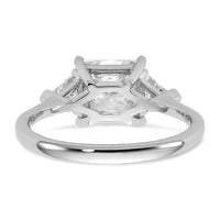 14kw 1/2ct Lab Grown Dia VS/SI+ G+ Trillion/2ct Princess Semi Eng Ring