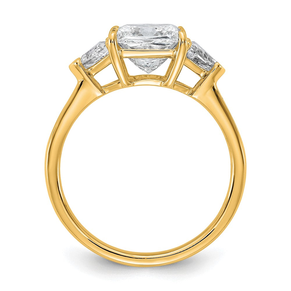 14k 1/2ct Lab Grown Diamond VS/SI+ G+ Trillion/2ct Princess Semi Eng Ring