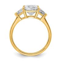 14k 1/2ct Lab Grown Dia VS+ F+ Trillion/2ct Princess Center Semi Eng Ring
