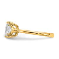 14k 1/2ct Lab Grown Diamond VS/SI+ G+ Trillion/2ct Princess Semi Eng Ring