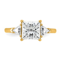 14k 1/2ct Lab Grown Dia VS+ F+ Trillion/2ct Princess Center Semi Eng Ring