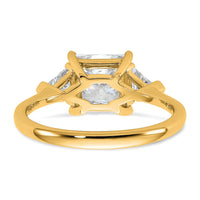 14k 1/2ct Lab Grown Dia VS+ F+ Trillion/2ct Princess Center Semi Eng Ring