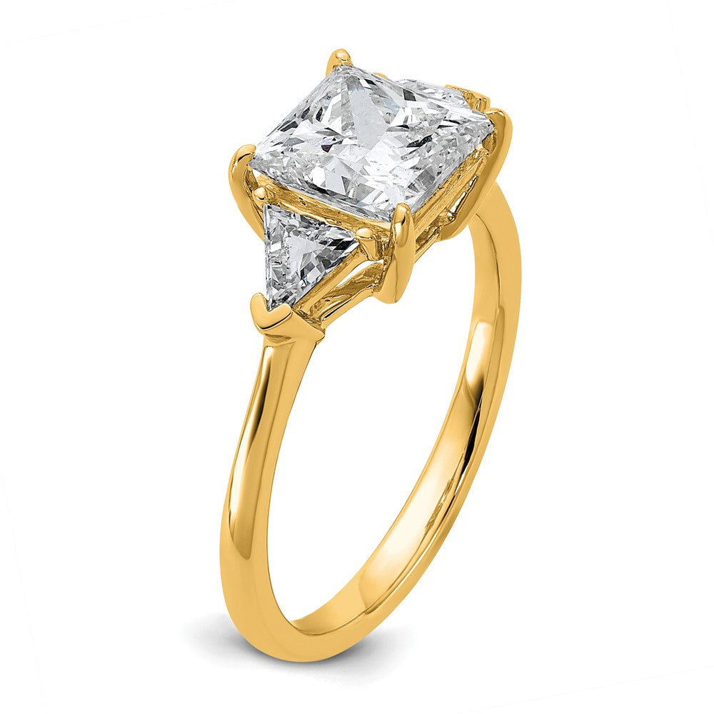 14k 1/2ct Lab Grown Diamond VS/SI+ G+ Trillion/2ct Princess Semi Eng Ring